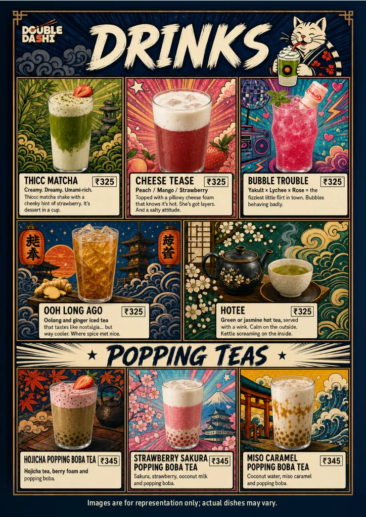 Double Dashi Drinks & Desserts menu, page 1 of 2