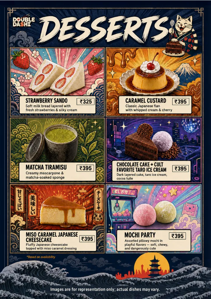 Double Dashi Drinks & Desserts menu, page 2 of 2