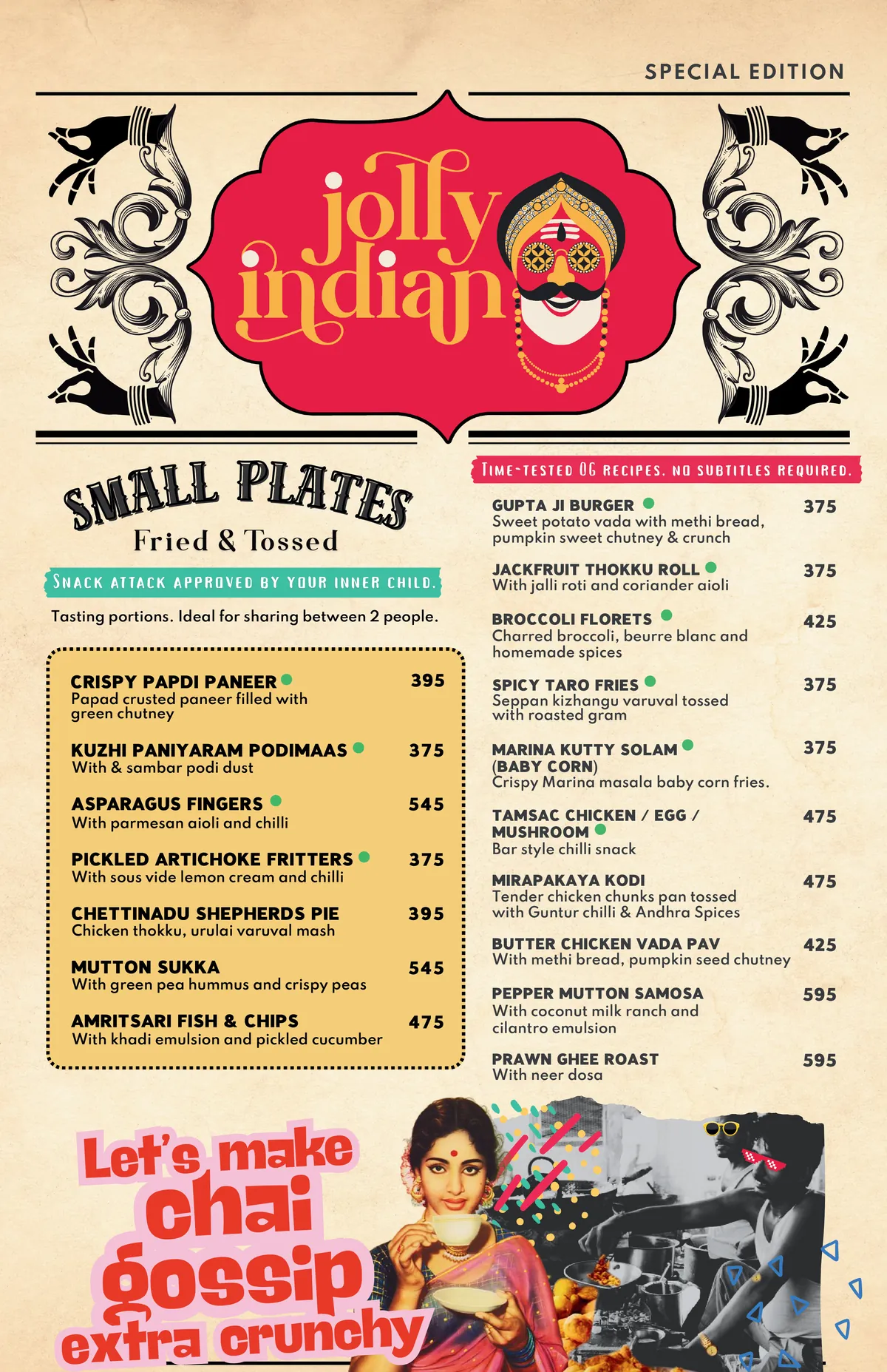 Jolly Indian Food menu, page 1 of 4