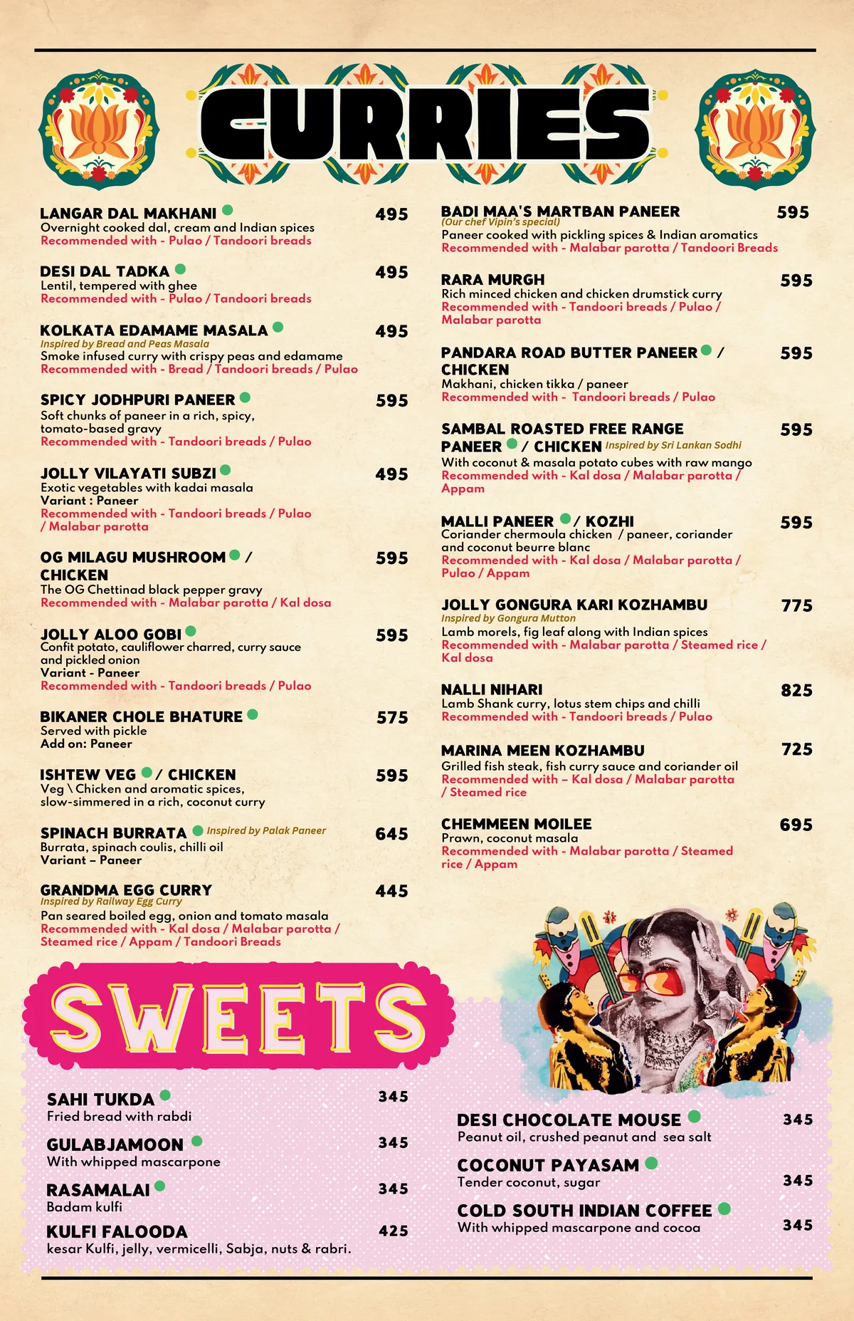 Jolly Indian Food menu, page 4 of 4