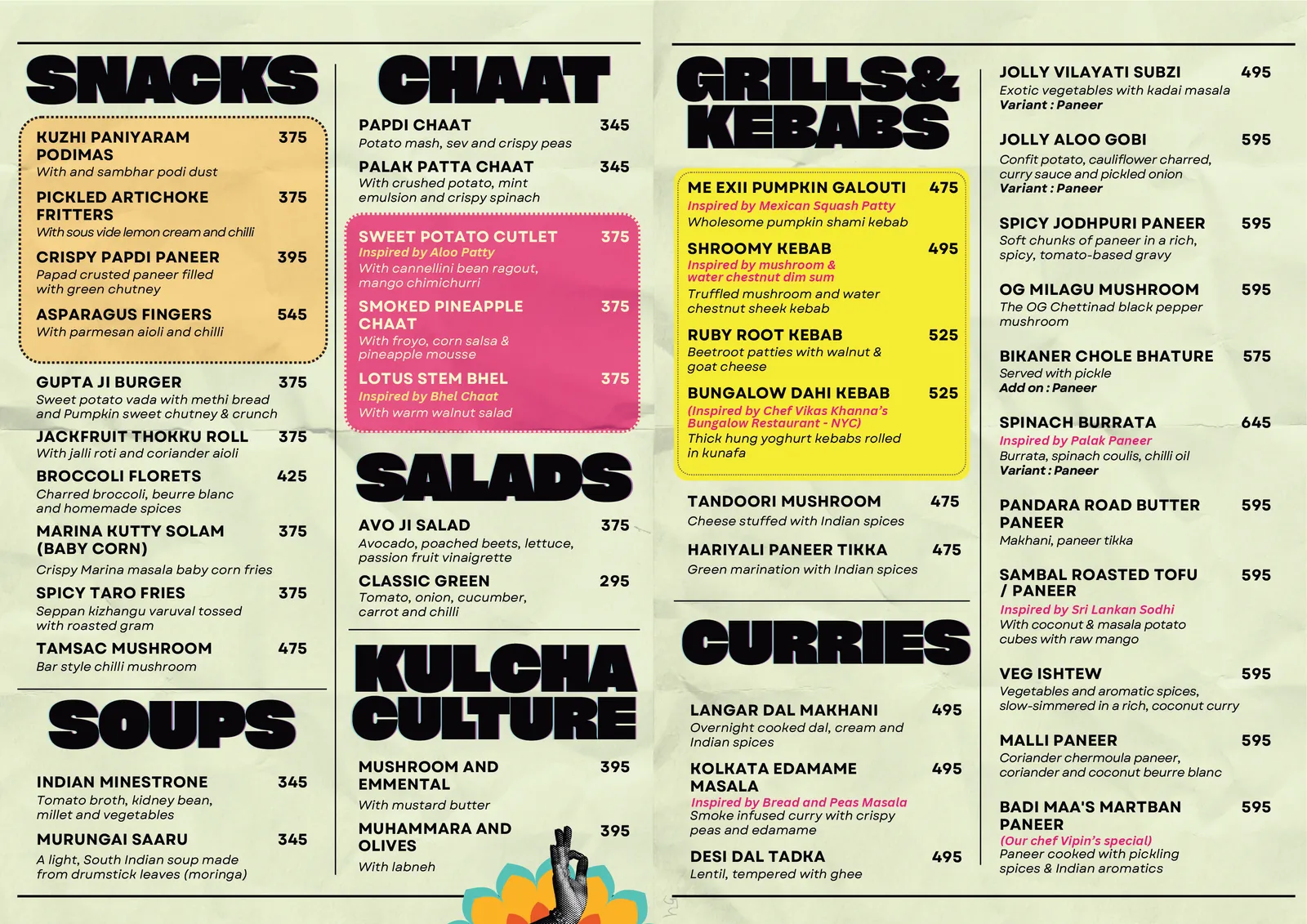Jolly Indian Veg menu, page 2 of 2