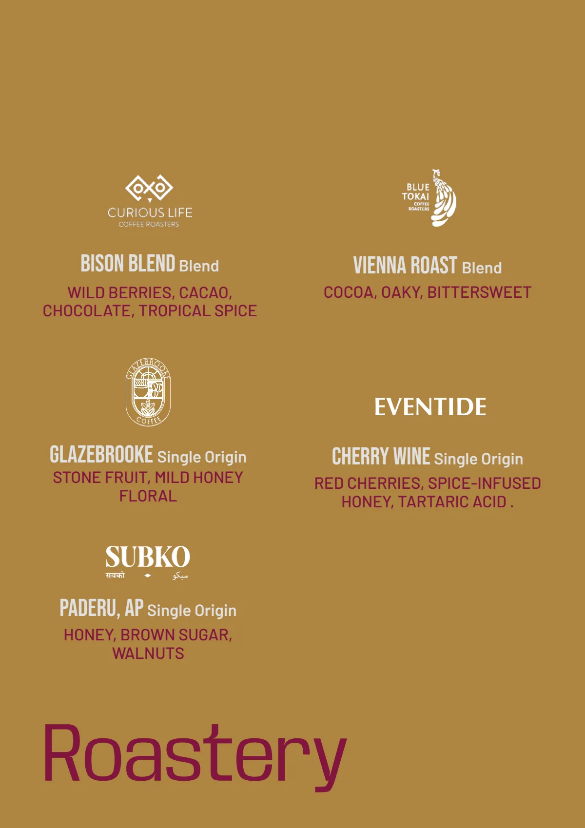 SORTD Coffee menu, page 9 of 10