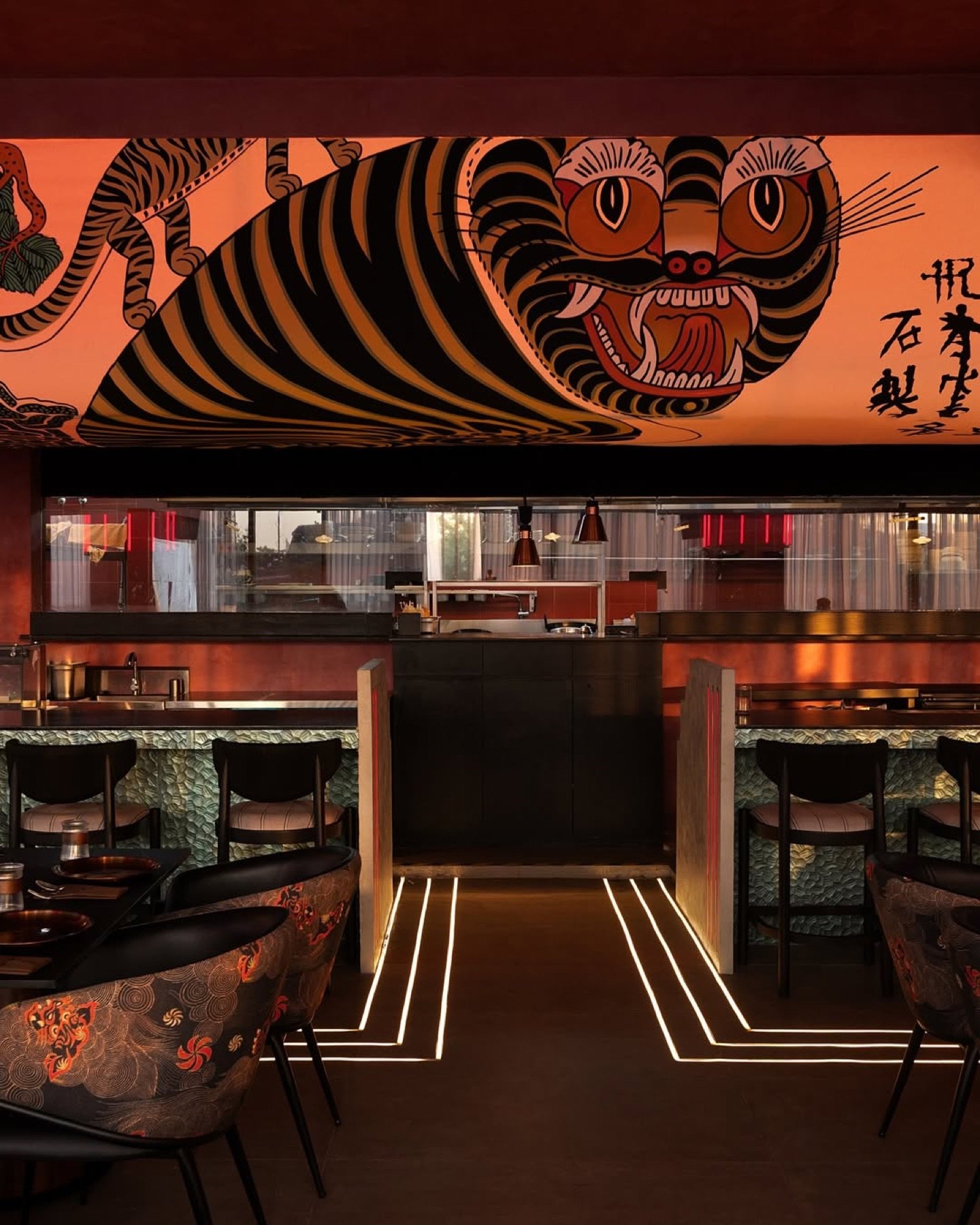 FUFU pan-Asian restaurant interior, Alwarpet Chennai — bold Asian dining experience
